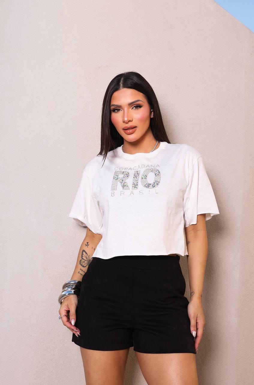 Camiseta Copacabana Brilho off-white