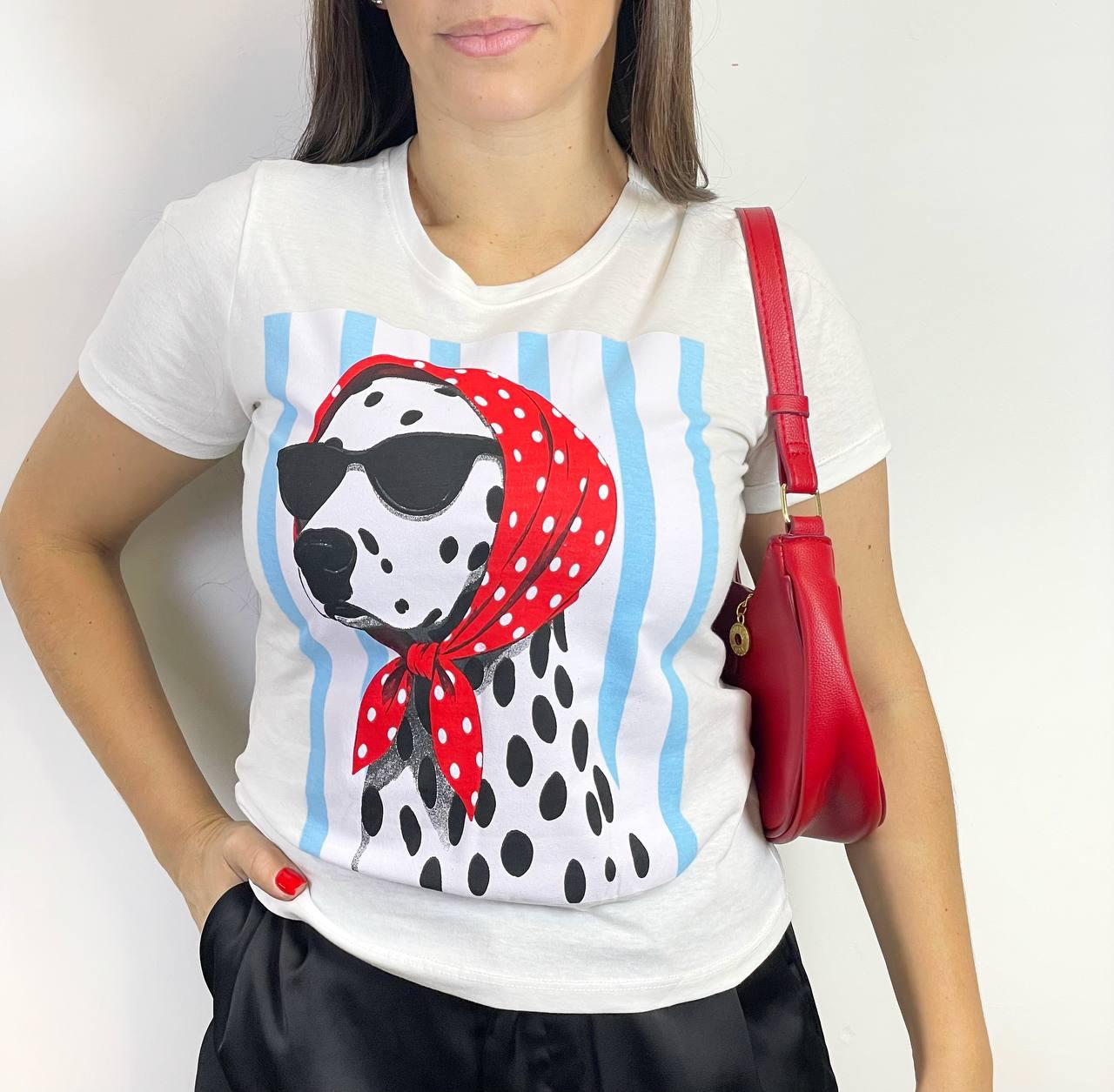 Camiseta Dálmata branco
