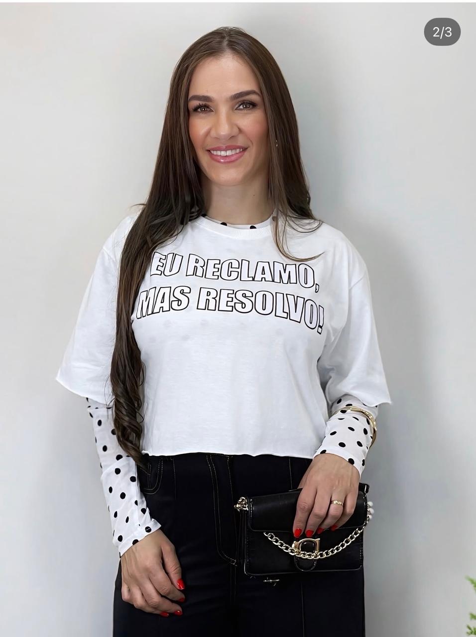 Camiseta Eu Reclamo, Mas Resolvo branco