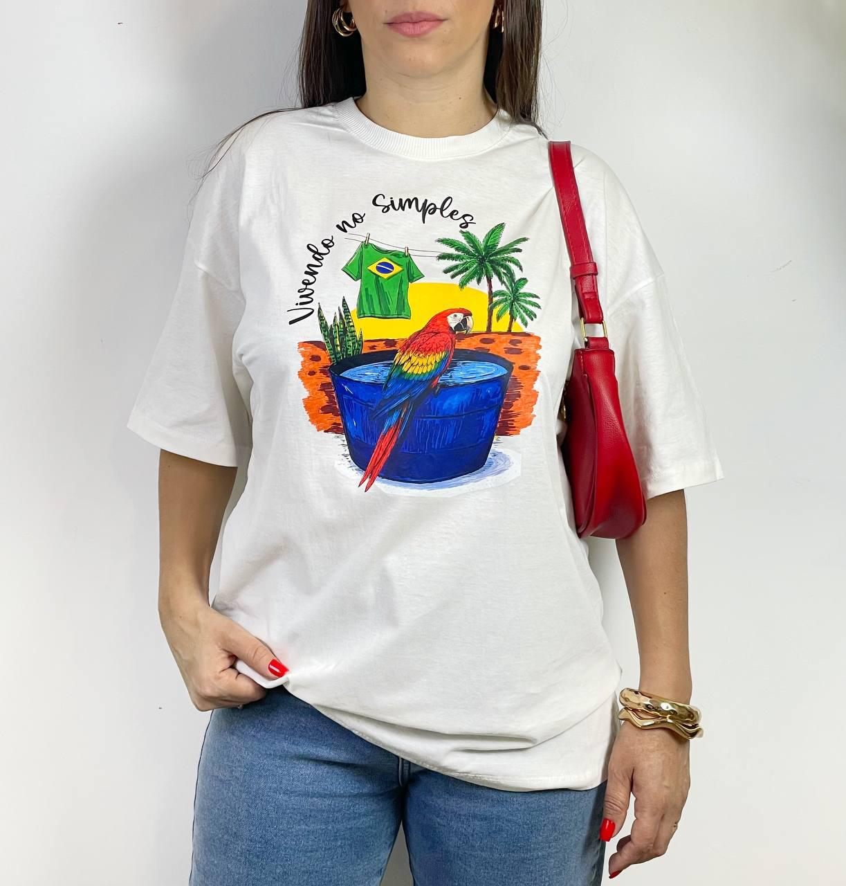 Camiseta Vivendo no Simples branco